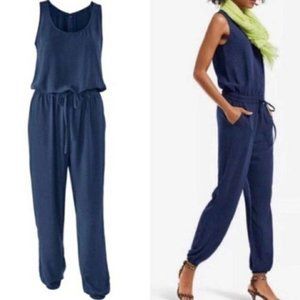 CAbi French Navy Jumpsuit Small EUC